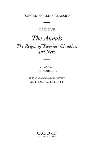 Cover of The Annals: The Reigns of Tiberius, Claudius and Nero