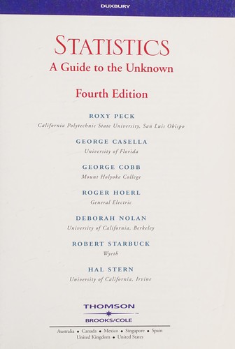 Cover of Statistics: A Guide to the Unknown