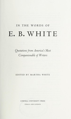 Cover of In the Words of E. B. White