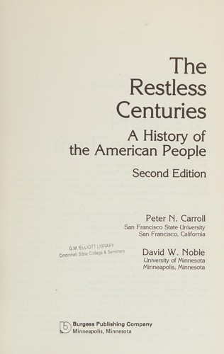 Cover of The restless centuries