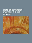 Cover of Lists of Sovereign States in the 19th Century