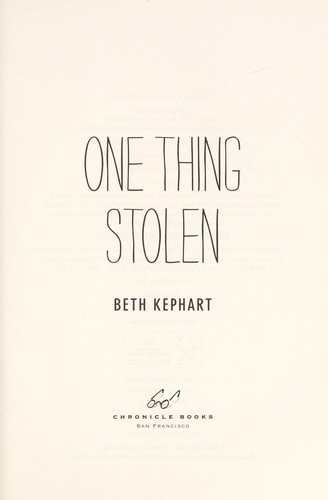 Cover of One Thing Stolen