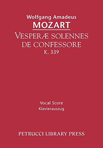 Cover of Vesperae Solennes de Confessore, K. 339 - Vocal Score