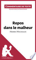 Cover of Repos dans le malheur d'Henri Michaux