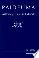 Cover of Paideuma Bd.52 / Jahrgang 2006