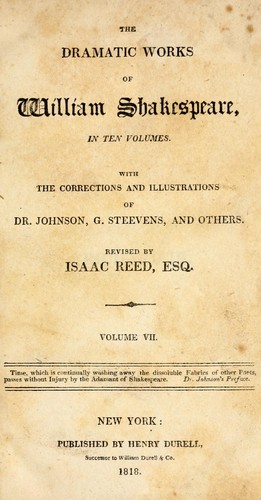 Cover of The dramatic works of William Shakespeare