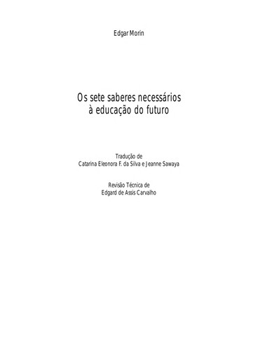Cover of Os Sete Saberes Necessários à Educação do Futuro