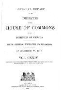 Cover of Official Reports of the Debates of the House of Commons of the Dominion of Canada