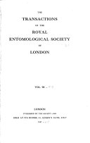 Cover of Transactions of the Royal Entomological Society of London