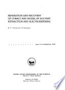 Cover of Separation and Recovery of Cobalt and Nickel by Solvent Extraction and Electrorefining