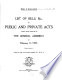 Cover of List of Bills, Etc., for Public and Private Acts Pending Before Committees of the General Assembly ...