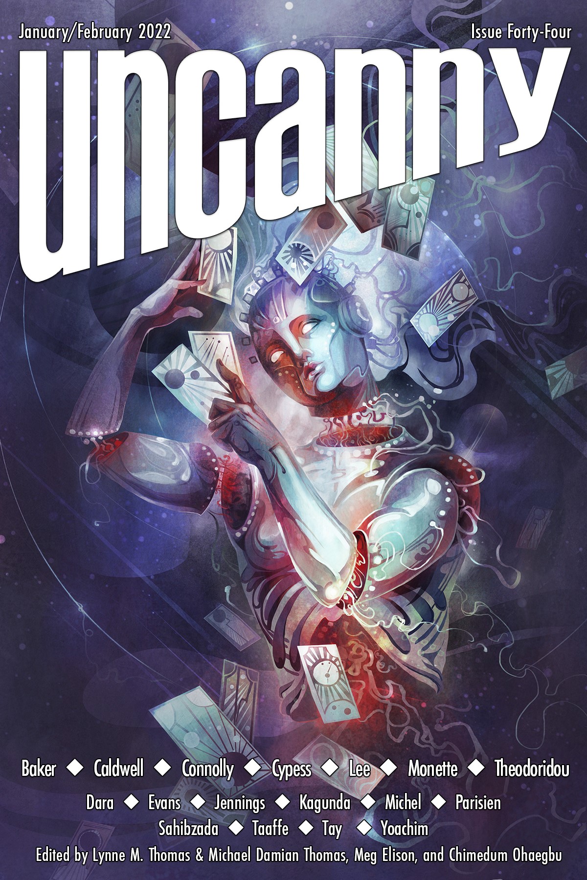 Cover of Uncanny Magazine Issue 44: January/February 2022