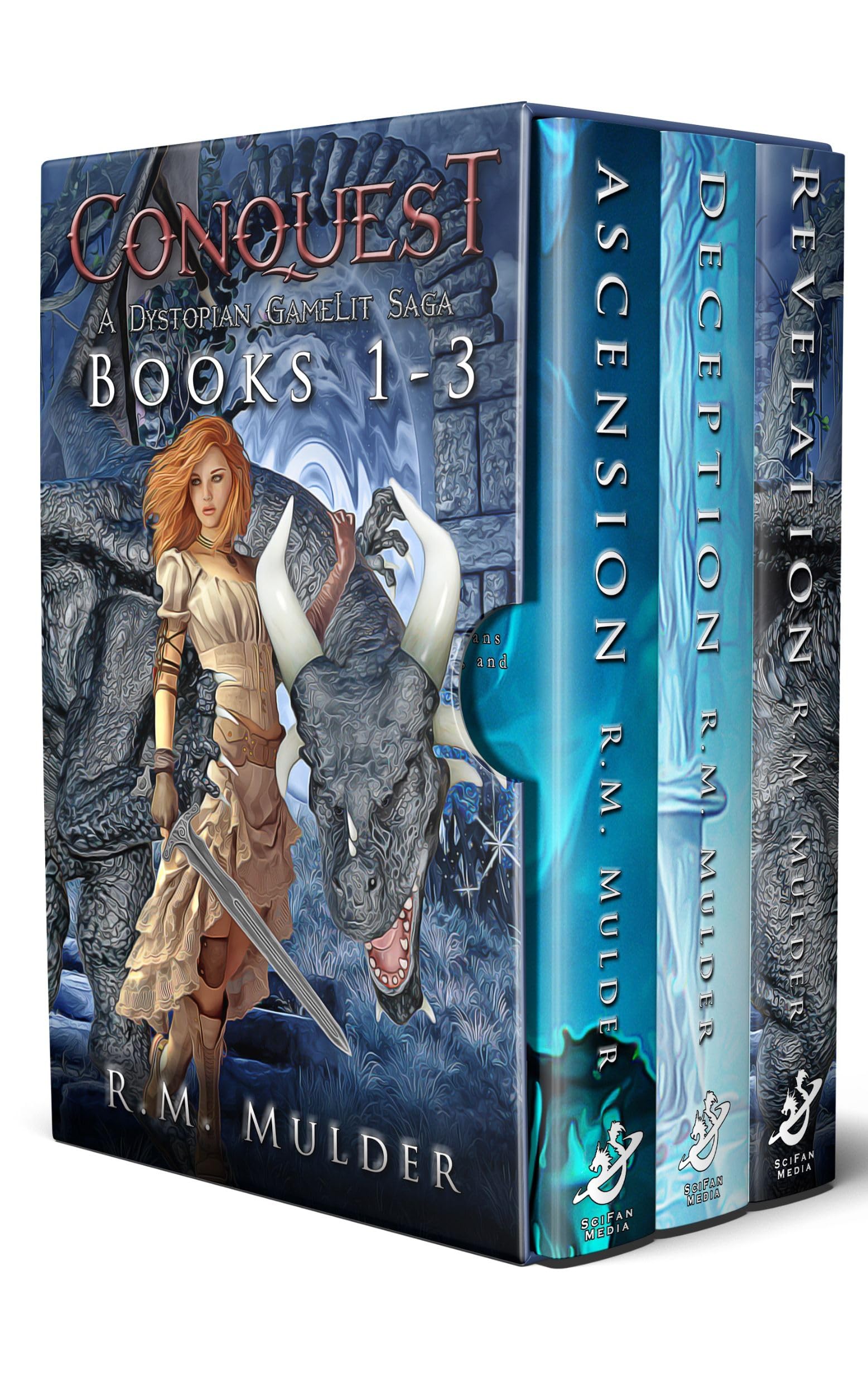 Cover of Conquest Saga Box Set 1: Ascension, Deception, Revelation (Conquest: A Dystopian GameLit Saga)