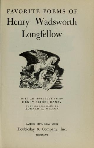 Cover of Favorite poems of Henry Wadsworth Longfellow