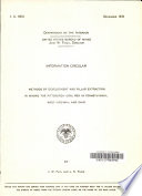 Cover of Methods of Development and Pillar Extraction in Mining the Pittsburgh Coal Bed in Pennsylvania, West Virginia, and Ohio