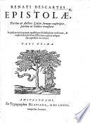 Cover of Renati Descartes Epistolæ partim ab auctore latino sermone conscriptæ, partim ex gallico translatæ, etc.