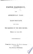 Cover of Castle Rackrent, an Hibernian Tale